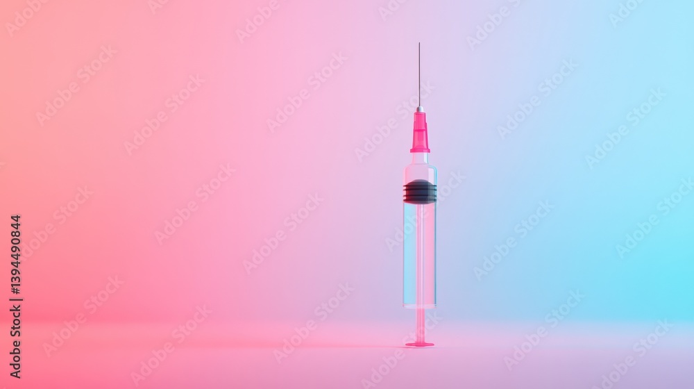 Medical syringe on colored backdrop Medical syringe on colored backdrop