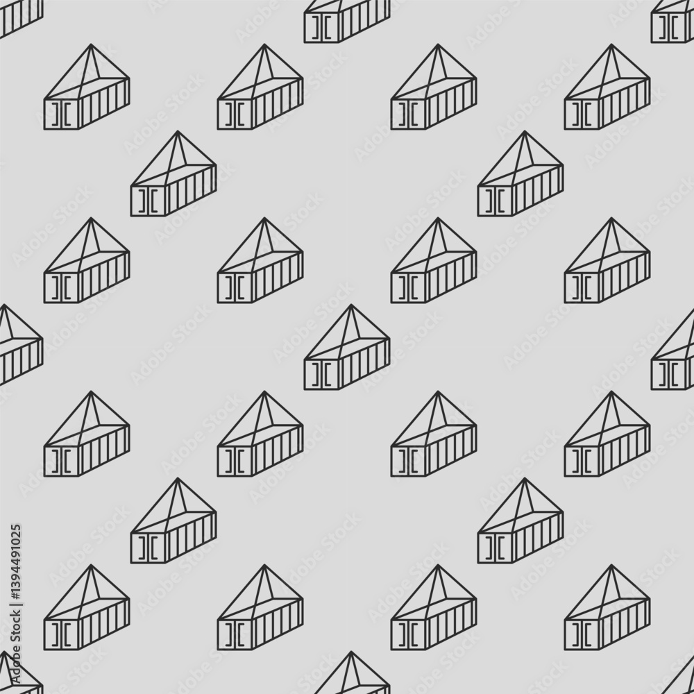 Fototapeta premium Shipping Container vector simple seamless pattern in clean line style