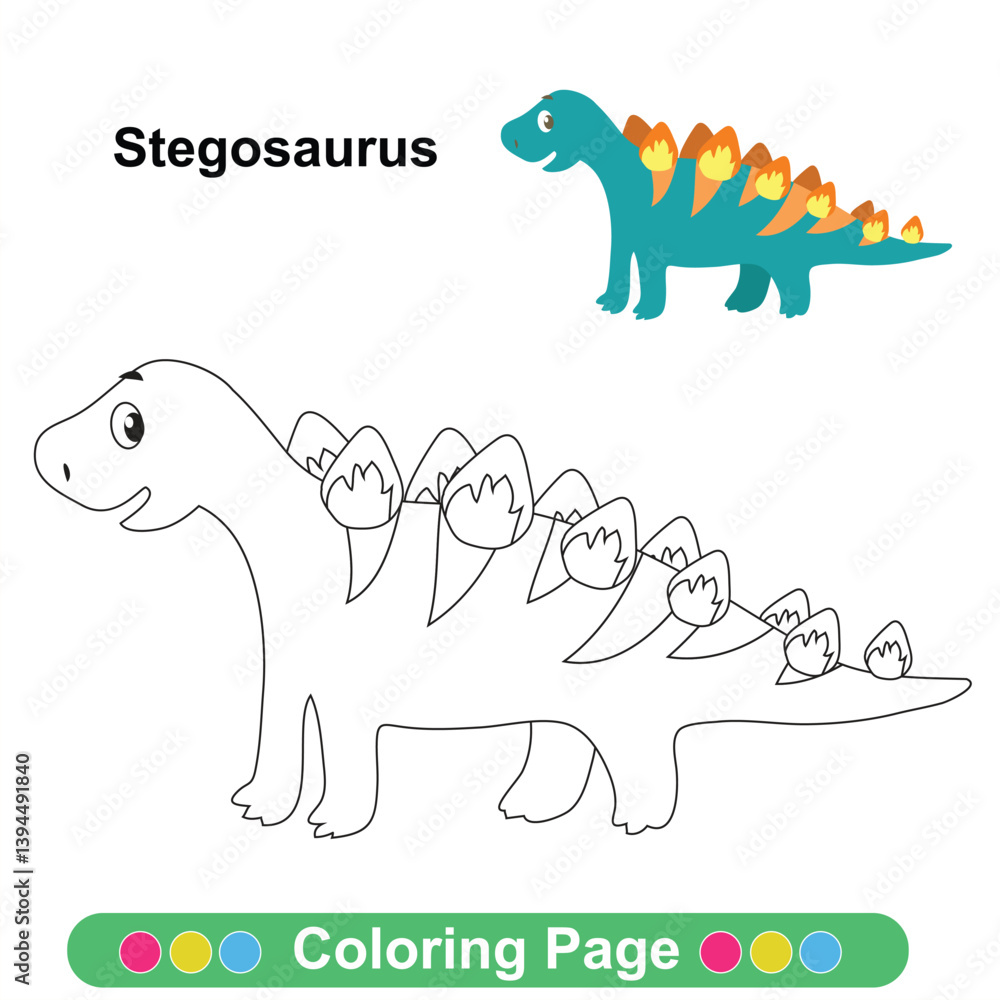 Naklejka premium Coloring worksheet page. Educational printable coloring worksheet. Printable activity page for children