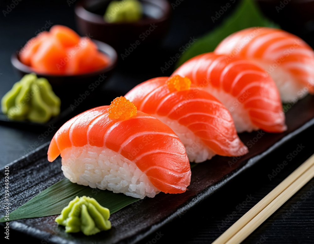 A Japanese dish called sushi created by artificial intelligence. A Japanese dish called sushi created by artificial intelligence.