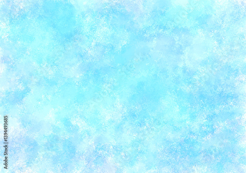 Light Blue Watercolor Background with Soft Bleeding Texture（もやもやしたにじみのある明るい水色の水彩背景）