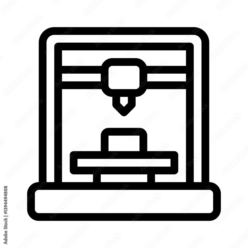 3D printing line icon 3D printing line icon