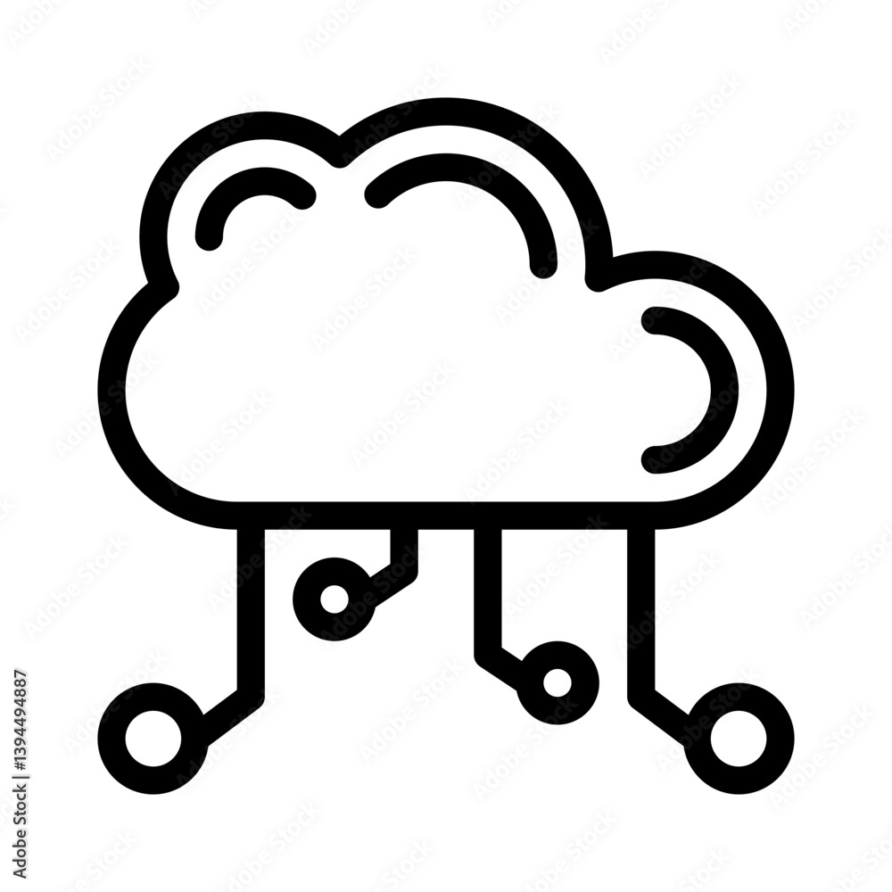 cloud computing line icon cloud computing line icon