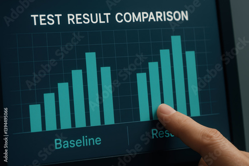 test result comparison shows clear distinction between baseline and result data, indicating areas that may need rework or repair as they are not