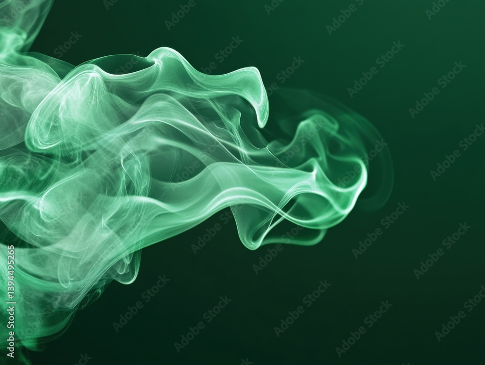 Fototapeta premium Green abstract smoke trails