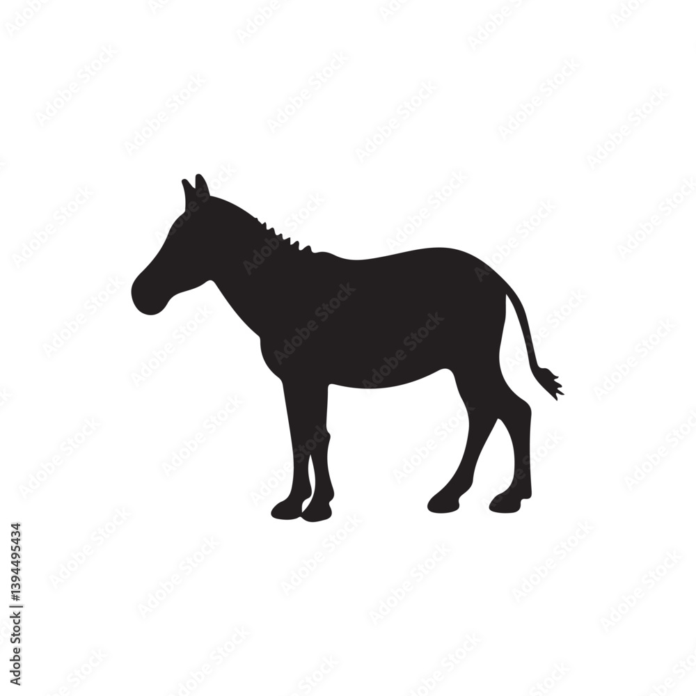 Zebra Silhouette: Striking African Wildlife Vector Art. Zebra Silhouette: Striking African Wildlife Vector Art.