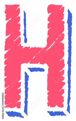 Chalk Letter Vector Element Alphabet H