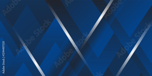 Abstract view of elegant blue lines on dark background with lighting and glitter effects. Vector illustration