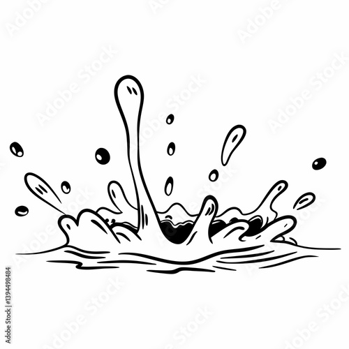 A dynamic illustration capturing the intricate movement of water