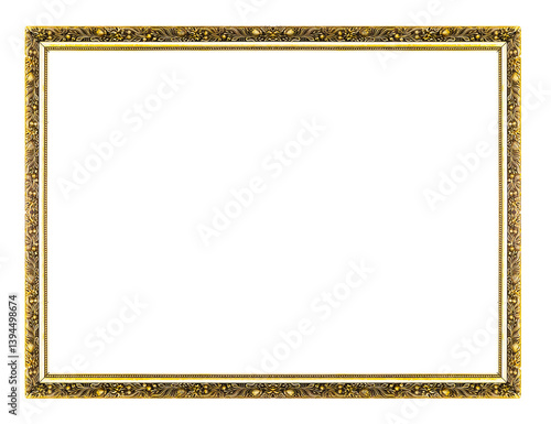 Obraz na płótnie The antique gold frame isolated on the white background ,clipping path included for design. w salonie