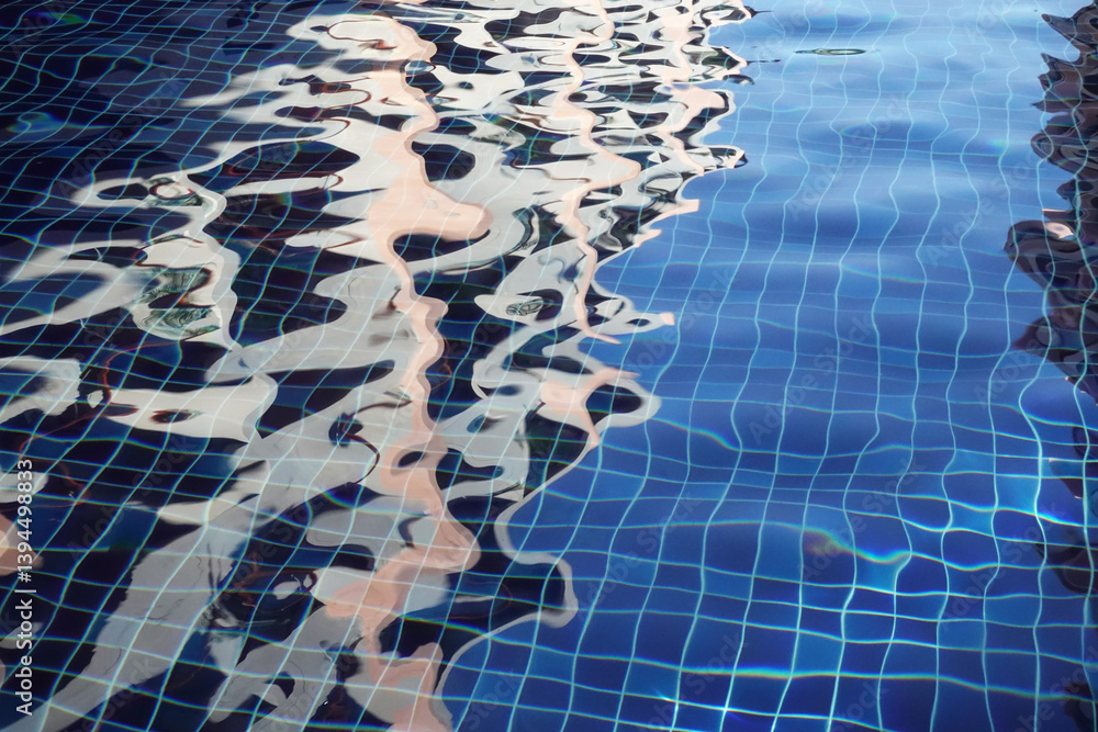 abstract background wave of water , swimming pool tiles, empty space