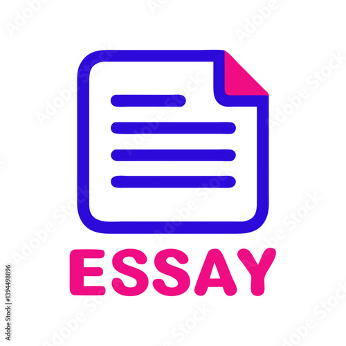 Abstract essay icon in vibrant colors  
