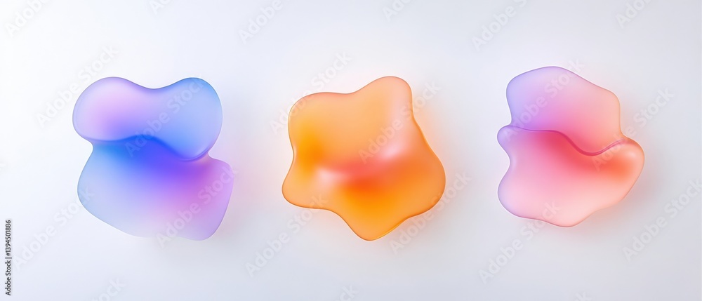 Three colorful abstract blobs Three colorful abstract blobs
