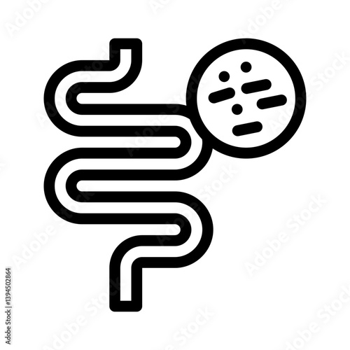 gut flora line icon