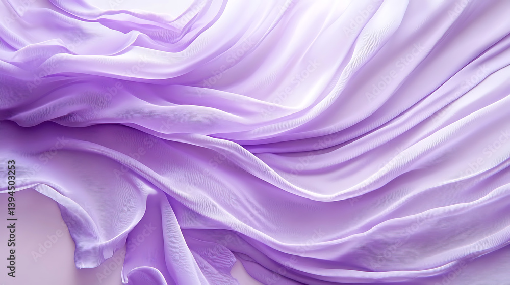 Obraz premium Subtle abstract curves on a light lavender surface, Flowing organic shapes creating a serene, calming design