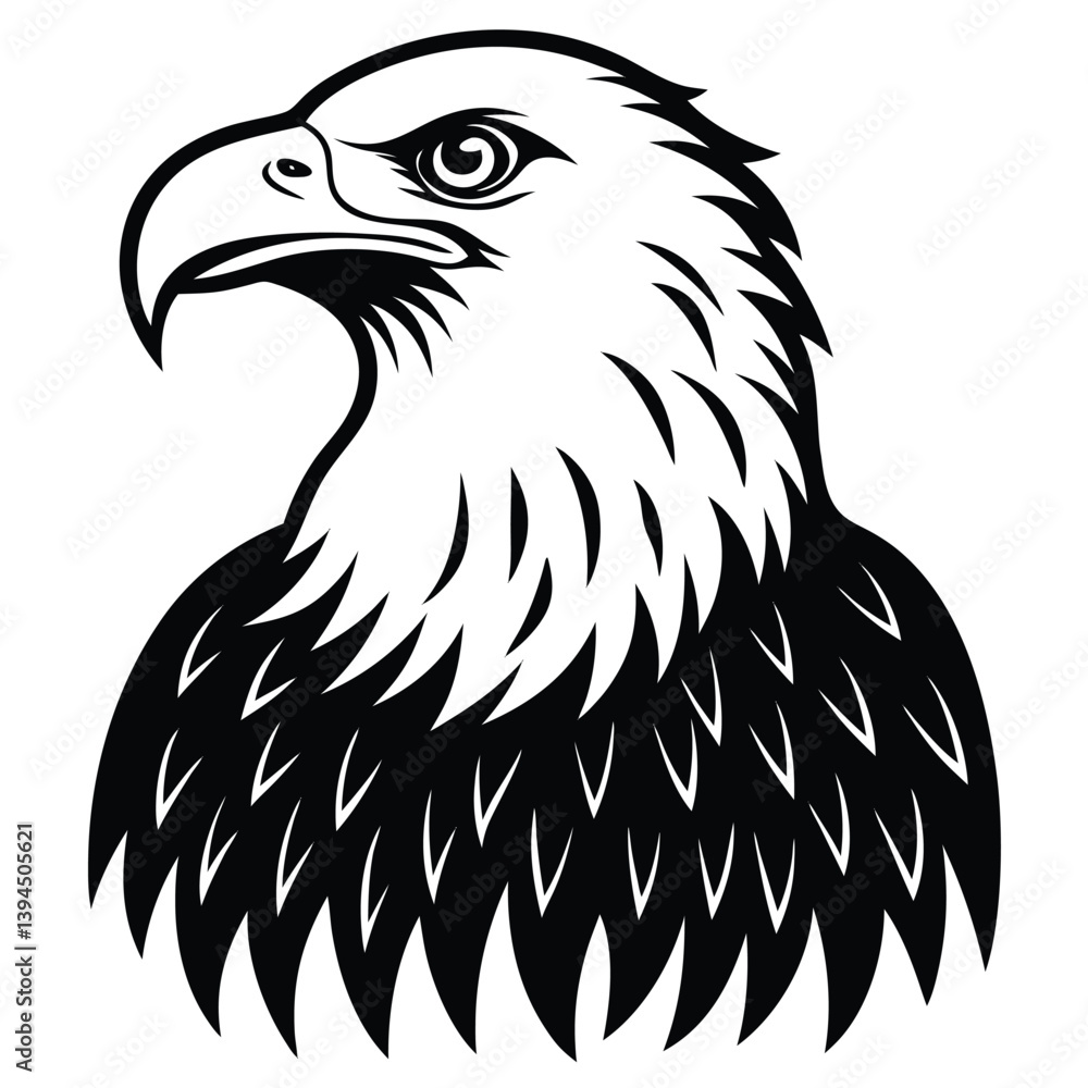 Fototapeta premium Eagle bald vector shilhouette single collection