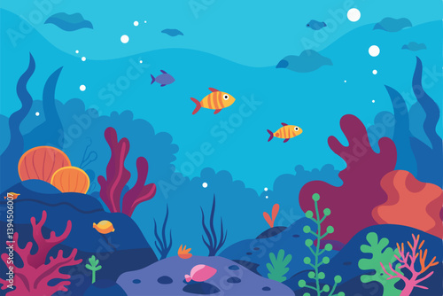 coral reef with fishes