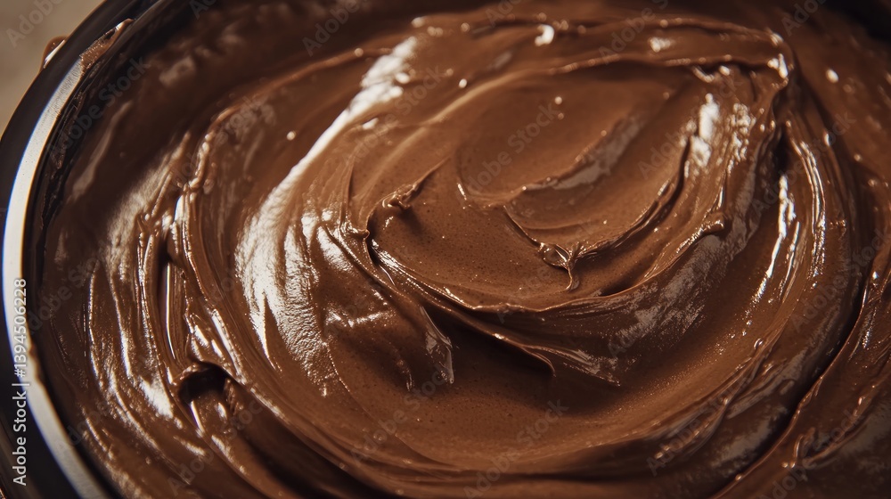 Rich, smooth chocolate spread in a bowl Rich, smooth chocolate spread in a bowl