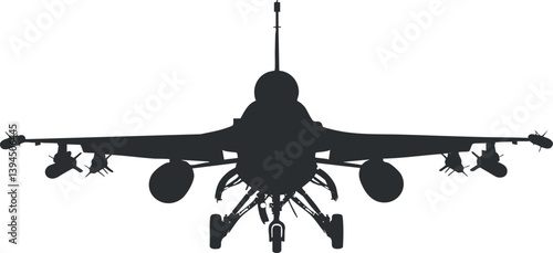 Silhouette of a fighter jet aircraft showcasing military aviation technology and aerodynamic design.