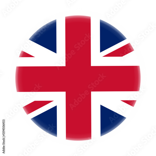 Glowing Round Great Britain Flag