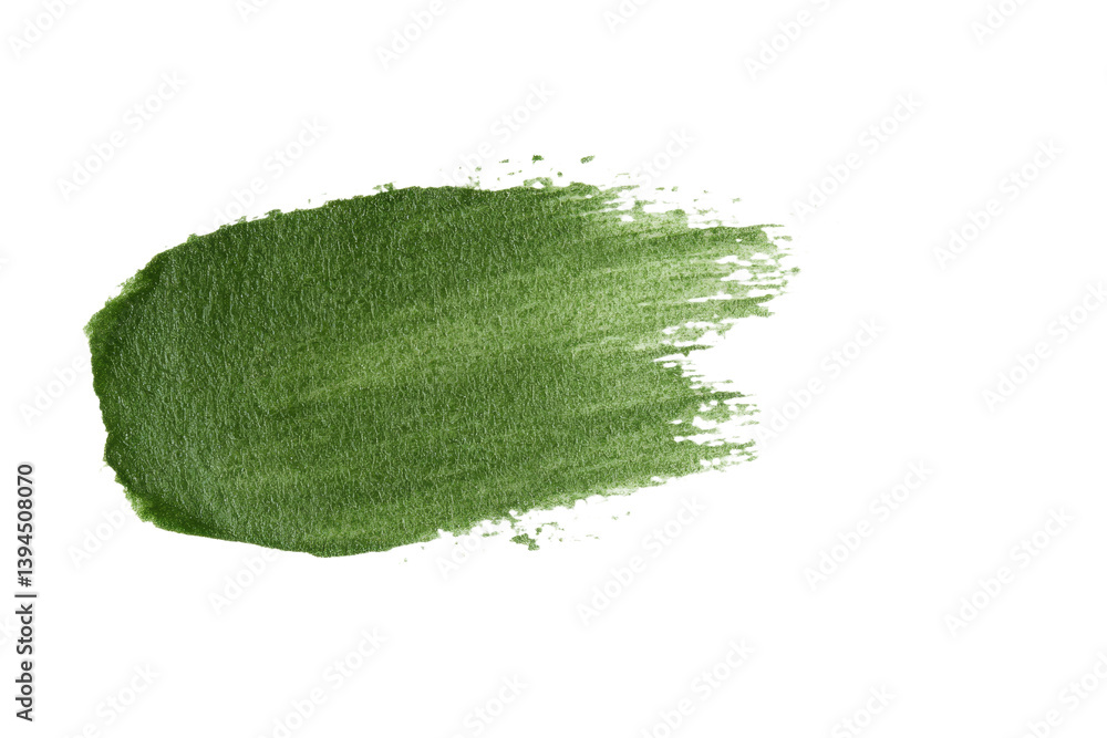 Fototapeta premium Fresh green paint stroke on a minimalist background, showcasing art techniques and color exploration for design inspiration