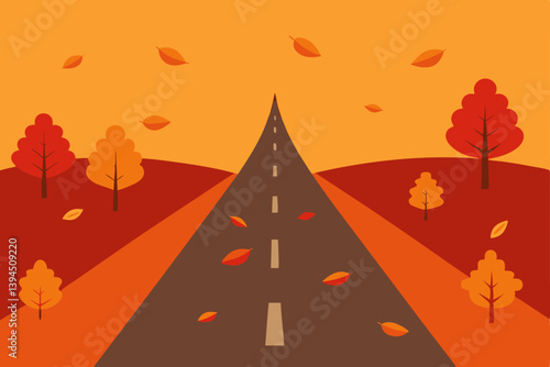 autumn leaves on the road