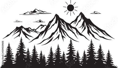 Hiker's Journey Through the Pines"

"Silhouettes of Adventure: Forest & Trail"  Nature Trails & Evergreen Dreams"