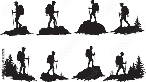 Hiker's Journey Through the Pines"

"Silhouettes of Adventure: Forest & Trail"  Nature Trails & Evergreen Dreams"