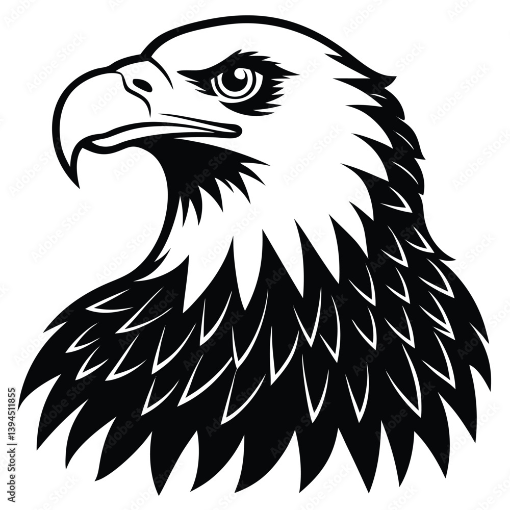Fototapeta premium Eagle bald vector shilhouette single collection