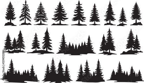 Hiker's Journey Through the Pines"

"Silhouettes of Adventure: Forest & Trail"  Nature Trails & Evergreen Dreams"