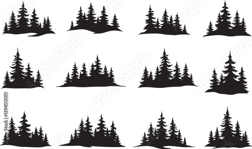 Hiker's Journey Through the Pines"

"Silhouettes of Adventure: Forest & Trail"  Nature Trails & Evergreen Dreams"