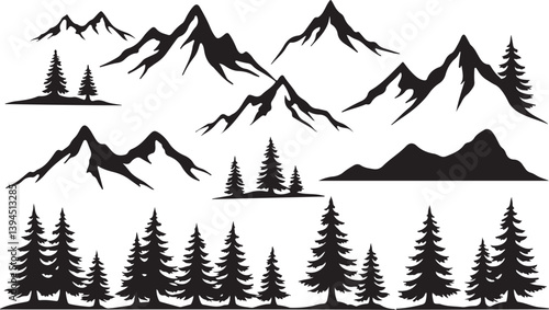 Hiker's Journey Through the Pines"

"Silhouettes of Adventure: Forest & Trail"  Nature Trails & Evergreen Dreams"