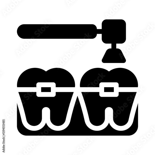 dental scaling glyph icon