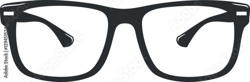 Black eyeglasses with a classic design, perfect for fashion and vision correction purposes.