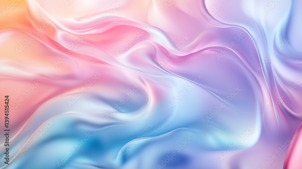 Obraz premium Abstract pastel gradient smooth satin liquid wave flowing, can be used as background.