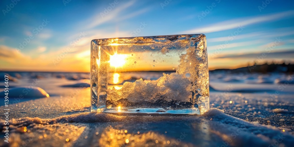 Stunning Winter Wonderland Ice Frame A Frozen Square Design Element for Creative Projects
