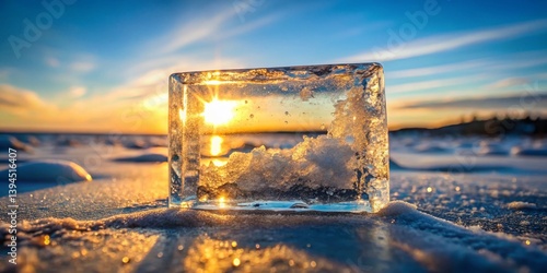Obraz na płótnie Stunning Winter Wonderland Ice Frame A Frozen Square Design Element for Creative Projects w salonie