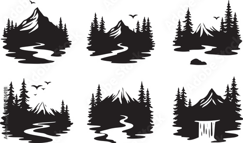 Hiker's Journey Through the Pines"

"Silhouettes of Adventure: Forest & Trail"  Nature Trails & Evergreen Dreams"