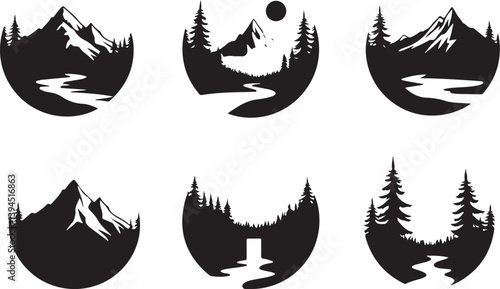 Hiker's Journey Through the Pines"

"Silhouettes of Adventure: Forest & Trail"  Nature Trails & Evergreen Dreams"