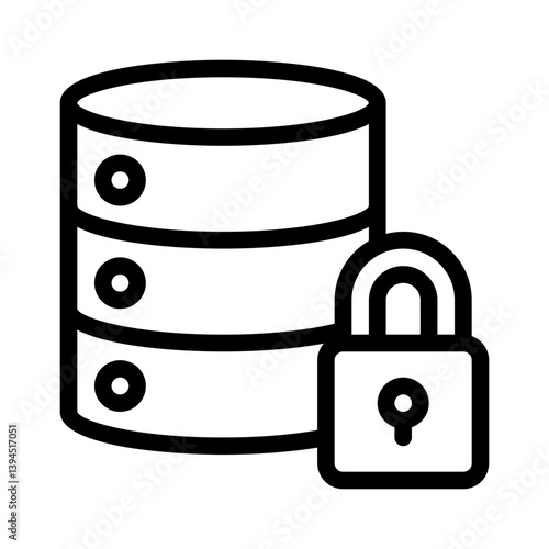 secure database line icon