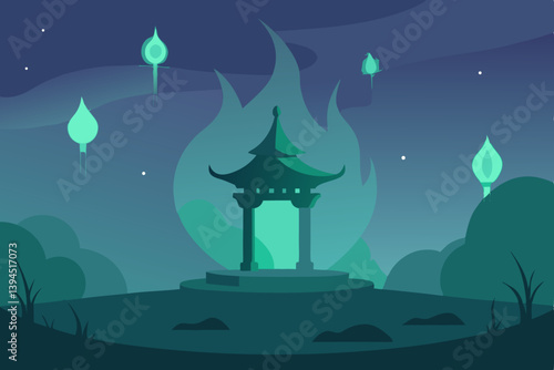 vector illustration of a castle