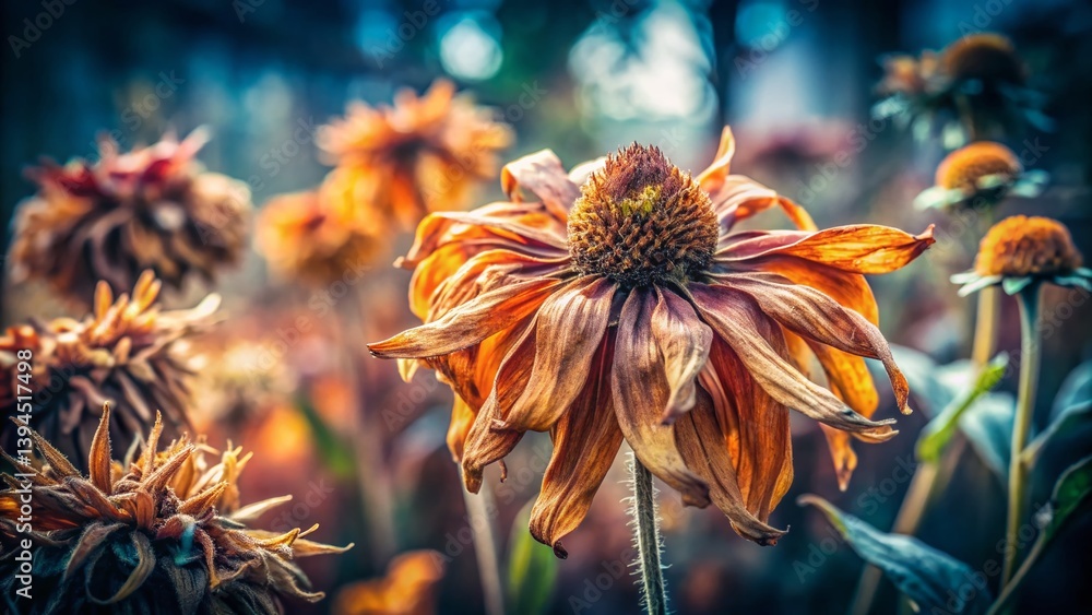 Double Exposure Reveals Plant Disease Withered Flower a Visual Guide to Identifying and Treating Infections