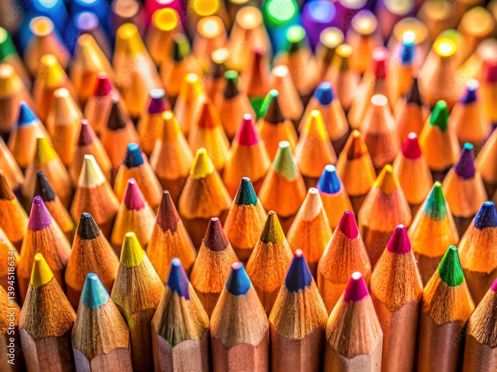 A Beautiful Wooden Pencil Background with Soft Bokeh Inspiring Stationery Texture for Design Inspiration Stationery