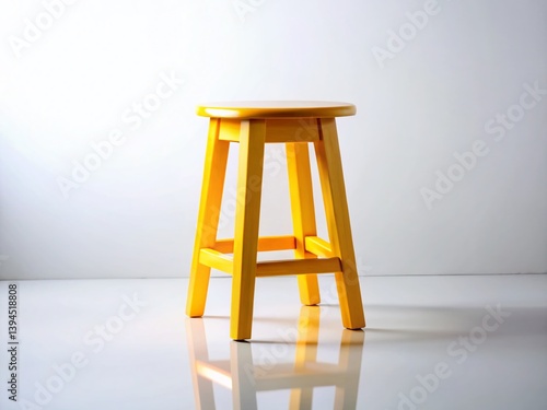Obraz na płótnie Rustic Wooden Stool Silhouette A Classic Design Element for Interior Decor Isolated on White Background w salonie
