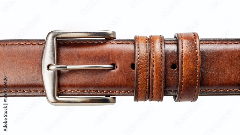 Vintage Leather Belt Strap A Timeless Accessory for Mens Apparel Featuring a Distressed Aged Look and Ideal for