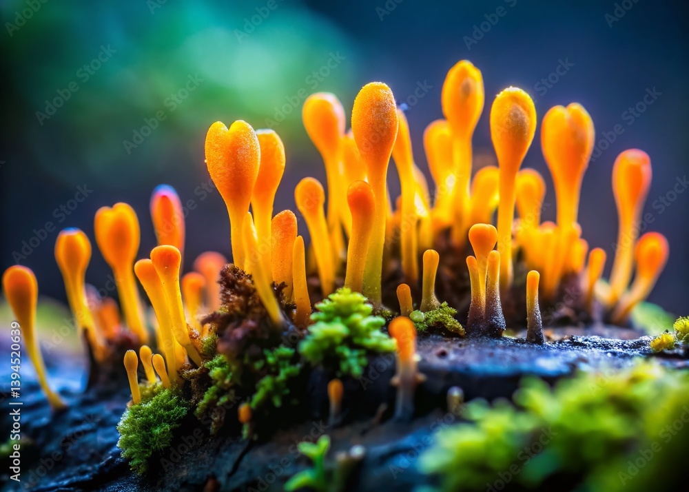 Closeup of a Xylaria Polymorpha Fungus Commonly Known as Dead Mans Fingers A Macro Photography Exploration of Natures