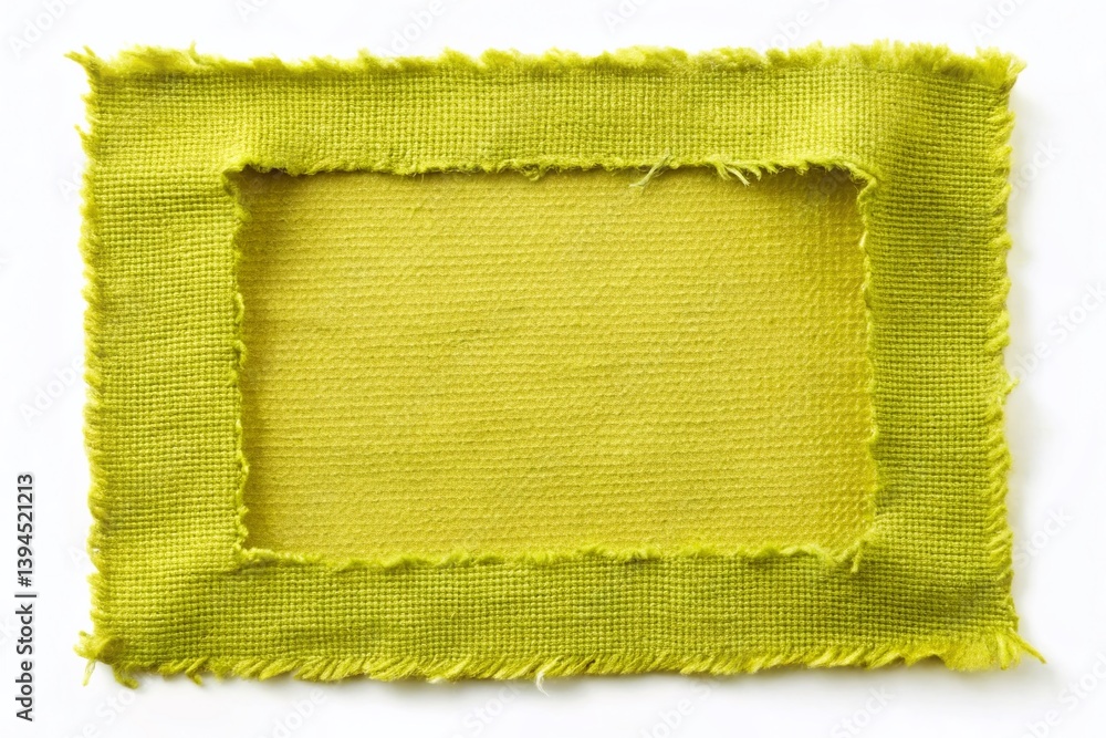 Blank YellowGreen Ragged Fabric Frame Mockup for Creative Design Projects Versatile Template for Branding Posters and