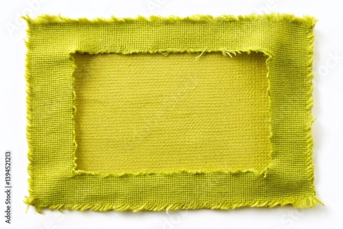 Obraz na płótnie Blank YellowGreen Ragged Fabric Frame Mockup for Creative Design Projects Versatile Template for Branding Posters and w salonie