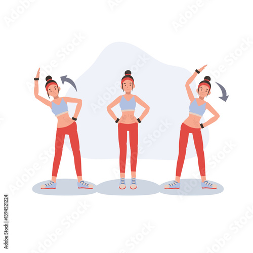 Active woman doing step workout exercise for fitness, cardio, and strength training indoors