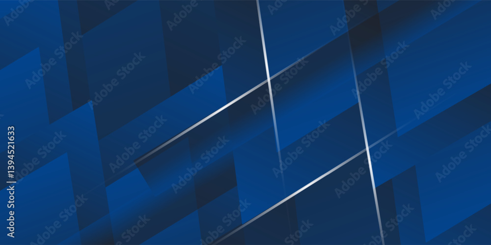 Obraz premium Abstract view of elegant blue lines on dark background with lighting and glitter effects. Vector illustration